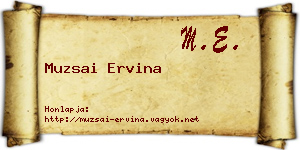 Muzsai Ervina névjegykártya